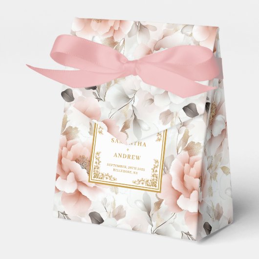 Ballotins Boîte de Merci de Mariage en or blanc chic (Verso)