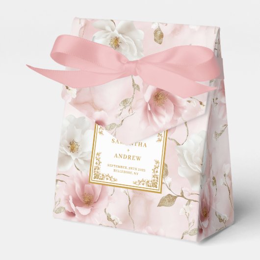 Ballotins Boîte de Merci en Mariage en or blanc élégant (Verso)