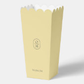Ballotins Boîte de pop-corn à monogramme jaune chic (Verso)