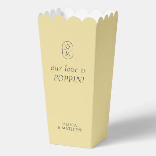 Ballotins Boîte de pop-corn à monogramme jaune chic