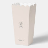 Ballotins Boîte de pop-corn à monogramme rose blush chic (Verso)