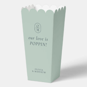 Ballotins Boîte de pop-corn à monogramme vert mousse de mer 