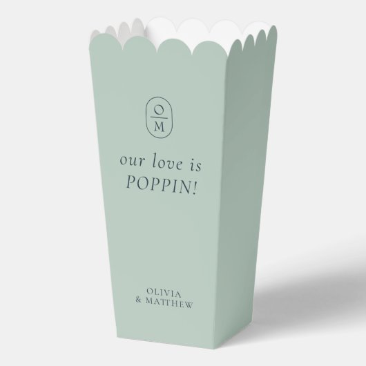 Ballotins Boîte de pop-corn à monogramme vert mousse de mer (Recto)