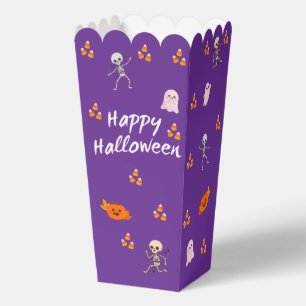 Ballotins Boîte de pop-corn "Joyeux Halloween violet"