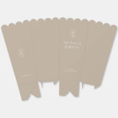 Ballotins Boîte de pop-corn Monogramme Taupe Chic (Déplié)