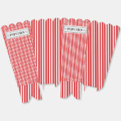 Ballotins Boîte de pop-corn rayée rouge et blanc (Déplié)