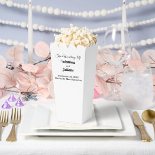 Ballotins Boîte de popcorn de mariage noir et blanc