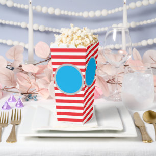Ballotins Boîte de Popcorn de Nuit de Cinéma Rayée Rouge et 
