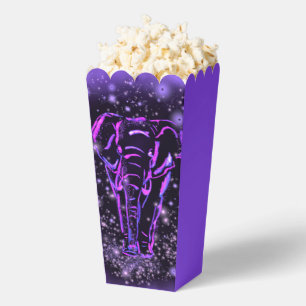 Ballotins Boîte De Popcorn Eléphant Dans La Nuit Rose Violet