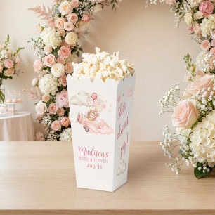 Ballotins Boîte de Popcorn Fille Baby Shower Bearly Wait