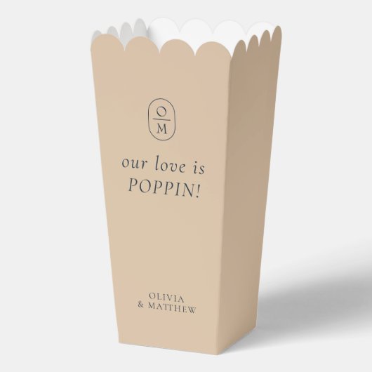 Ballotins Boîte de Popcorn Monogramme en Argile Chic (Recto)