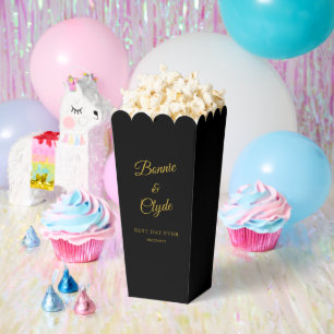 Ballotins Boîte de Popcorn Noir pour Célébrations Élégantes