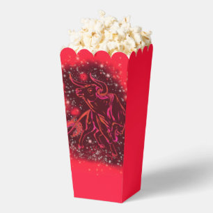 Ballotins Boîte de Popcorn Rouge Taureau Courant à Nuit Étoi