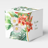 Ballotins Boîte de préférence de mariage à anneaux tropicaux (Verso)