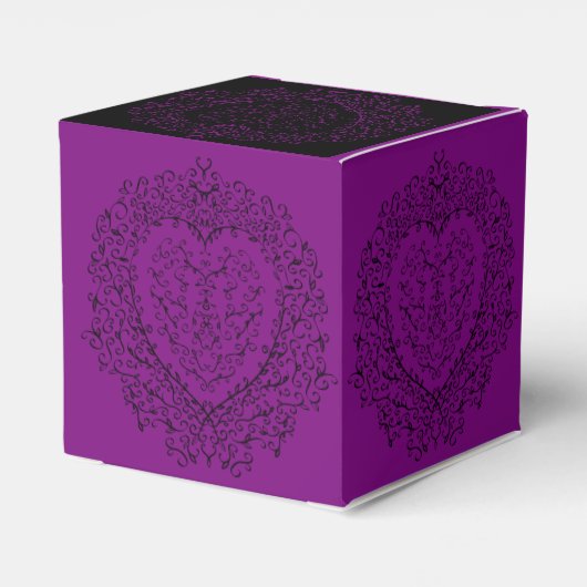 Ballotins Boîte de préférence de mariage gothique au coeur m (Arrière)