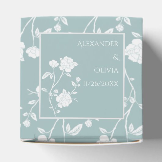 Ballotins Boîte de préférence de mariage Rose turquoise (Haut)
