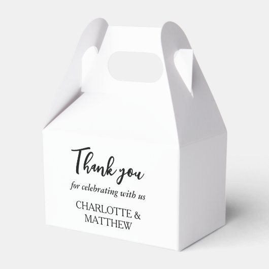 Ballotins Boîte de préférence Mariage Blanc & Noir (Verso)