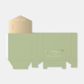 Ballotins Boîte de préférence Mariage Vert et Or (Déplié)
