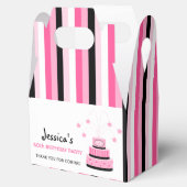 Ballotins Boîte de préférence pour gâteaux rose et noir 60e  (Ouvert)