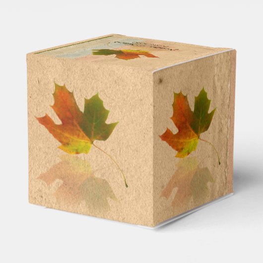 Ballotins Boîte de préférence pour mariage Maple Leaf automn (Arrière)