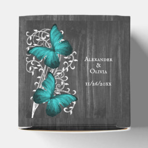 Ballotins Boîte de préférence pour papillon rustique turquoi