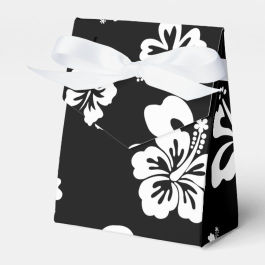 Ballotins Boîte de réception à fleurs Hibiscus blanc et noir (Verso)
