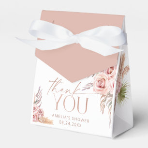 Ballotins Boîte de remerciement Boho Floral Pampas Rose Gold