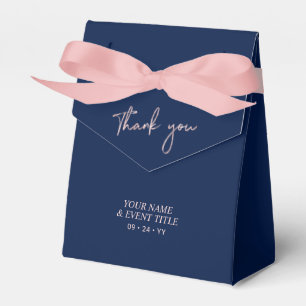 Ballotins Boîte de remerciement de fête à la Navy Rose Gold