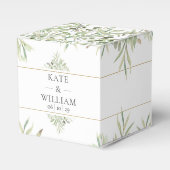Ballotins Boîte de remerciement de mariage à feuillage vert (Verso)