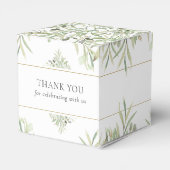 Ballotins Boîte de remerciement de mariage à feuillage vert (Arrière)