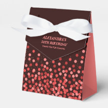 Boîte de remerciement élégante confettis noir roug