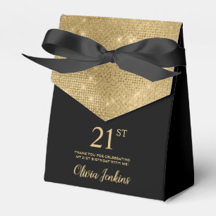 Ballotins Boîte de remerciement or pour 21e anniversaire