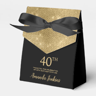 Ballotins Boîte de remerciement or pour 40e anniversaire