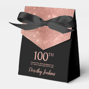 Ballotins Boîte de remerciement Rose Gold pour 100e annivers