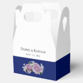 Ballotins Boîte de Rose de mariage bleu-blanc personnalisée (Ouvert)