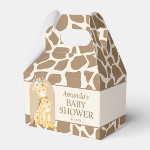 Ballotins Boîte de toit de Baby Shower Girafe Neutre