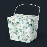 Ballotins Boîte de traitement à la fête florale blanche<br><div class="desc">La boîte de fête est affichée avec une belle impression florale blanche. Customisez cet objet ou achetez tel quel. Astuce : Ajoutez simplement vos bonnes friandises et ajoutez un ruban festif. Image sous licence</div>