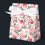 Ballotins Boîte de traitement de la fête des roses roses ros<br><div class="desc">La boîte de faveur Party est présentée avec un joli imprimé fleuri rose roses. Customisez cet objet ou achetez tel quel. Astuce : Ajoutez simplement vos bonnes friandises et ajoutez un ruban festif. Image sous licence</div>