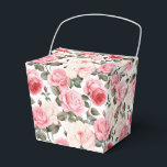 Ballotins Boîte de traitement de la fête des roses roses ros<br><div class="desc">La boîte de faveur Party est présentée avec un joli imprimé fleuri rose roses. Customisez cet objet ou achetez tel quel. Astuce : Ajoutez simplement vos bonnes friandises et ajoutez un ruban festif. Image sous licence</div>