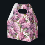 Ballotins Boîte de traitement de partie d'impression Lilacs<br><div class="desc">Une boîte de fête est affichée avec un imprimé floral lilas. Customisez cet objet ou achetez tel quel. Astuce : Ajoutez simplement vos bonnes friandises et ajoutez un ruban festif. Image sous licence</div>