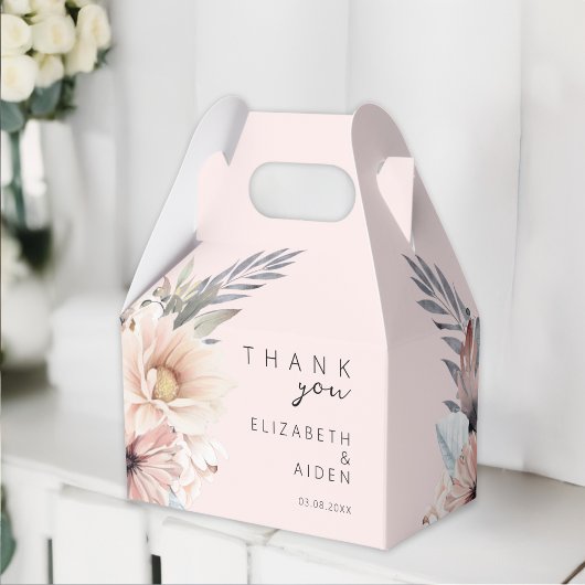 Ballotins Boîte Mariage élégante, rose clair et Pastel Boho