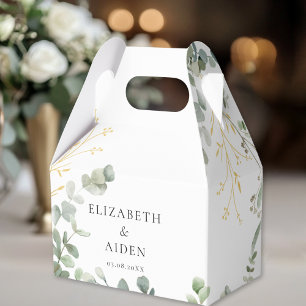 Ballotins Boîte Mariage Eucalyptus Geschenkschachtel