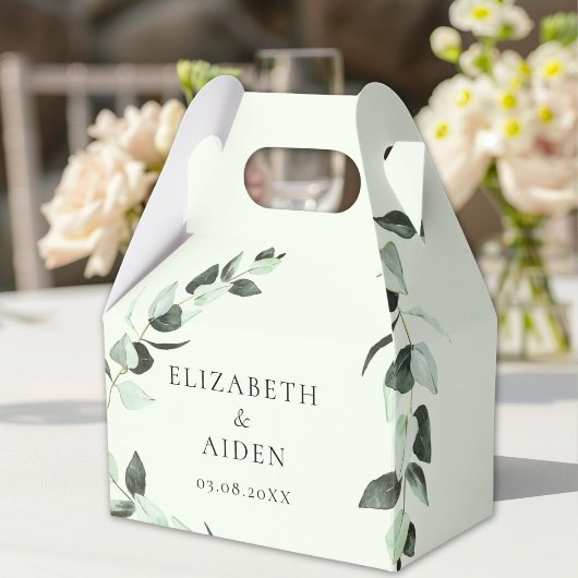 Ballotins Boîte Mariage Eucalyptus Geschenkschachtel