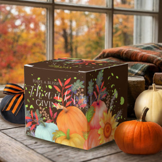 Ballotins Boîte marron de remerciement de famille d'automne