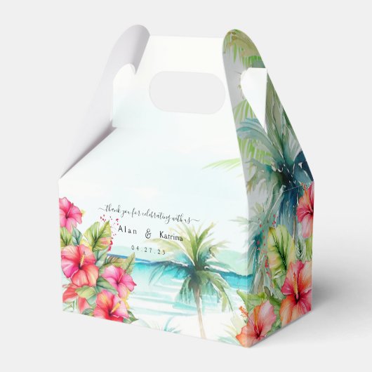 Ballotins Boîte préférée d'Hibiscus de plage tropicale (Verso)