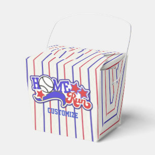 Ballotins Boîte rayée de baseball Red White & Blue Home Run