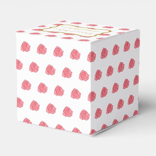 Ballotins Boîte rose de mariage Favor (Arrière)