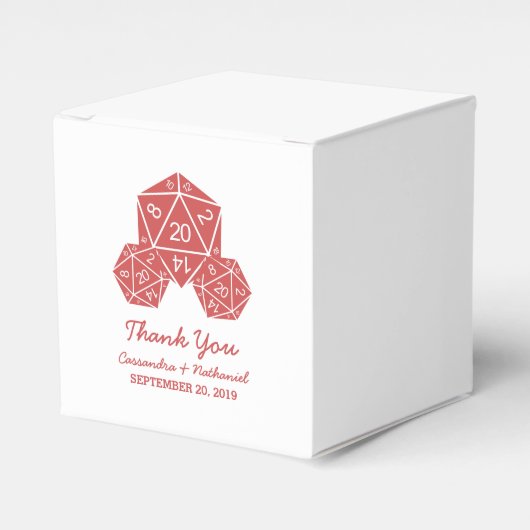 Ballotins Boîte rouge D20 Dice Wedding Favor (Verso)