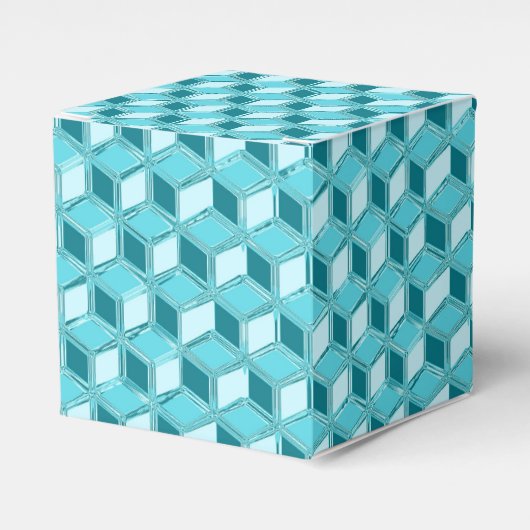 Ballotins Boîtes 3D chromées - turquoise / aqua (Verso)