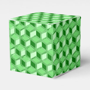 Ballotins Boîtes 3D chromées - vert émeraude